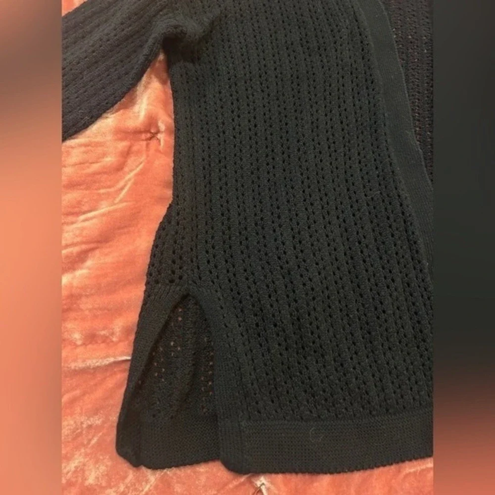 XSmall Old Navy Black Crocheted Cardigan Quarter Sleeves‎ Winter Fall - Picture 9 of 12